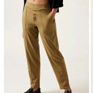 ATHLETA Brooklyn Heights Vienna Slim Pants Tapestry Gold Mustard/Olive Green 4